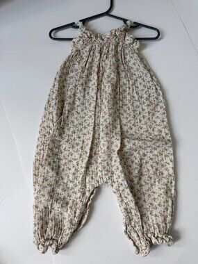 Búho Cream Floral Halter Romper